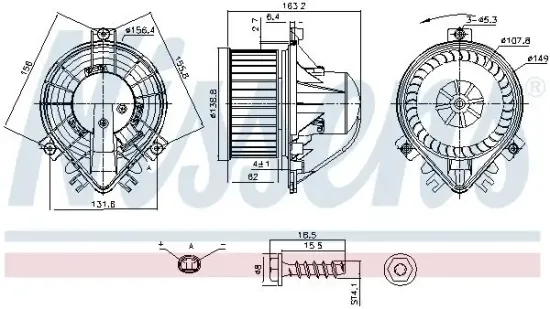 Innenraumgebläse 12 V NISSENS 87708 Bild Innenraumgebläse 12 V NISSENS 87708