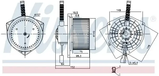 Innenraumgebläse 12 V NISSENS 87754 Bild Innenraumgebläse 12 V NISSENS 87754