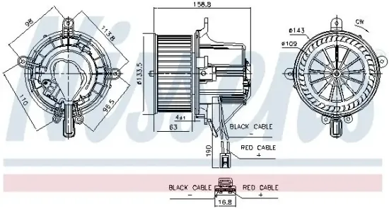 Innenraumgebläse 12 V NISSENS 87760 Bild Innenraumgebläse 12 V NISSENS 87760