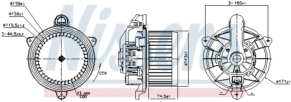 Innenraumgebläse 12 V NISSENS 87857