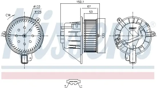 Innenraumgebläse 12 V NISSENS 87957 Bild Innenraumgebläse 12 V NISSENS 87957