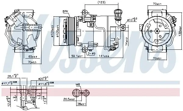 Kompressor, Klimaanlage 12 V NISSENS 890006 Bild Kompressor, Klimaanlage 12 V NISSENS 890006