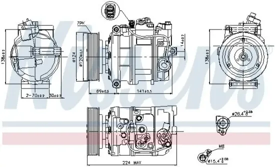Kompressor, Klimaanlage 12 V NISSENS 890025 Bild Kompressor, Klimaanlage 12 V NISSENS 890025