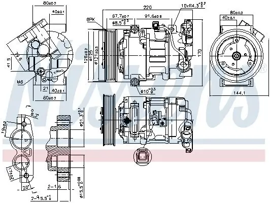 Kompressor, Klimaanlage 12 V NISSENS 890044 Bild Kompressor, Klimaanlage 12 V NISSENS 890044