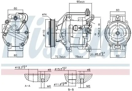 Kompressor, Klimaanlage 12 V NISSENS 890047 Bild Kompressor, Klimaanlage 12 V NISSENS 890047