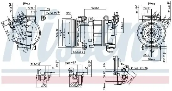 Kompressor, Klimaanlage 12 V NISSENS 890051 Bild Kompressor, Klimaanlage 12 V NISSENS 890051