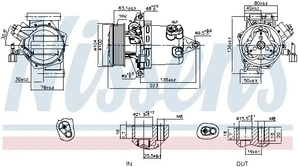 Kompressor, Klimaanlage 12 V NISSENS 890053