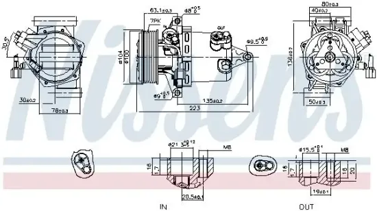 Kompressor, Klimaanlage 12 V NISSENS 890053 Bild Kompressor, Klimaanlage 12 V NISSENS 890053