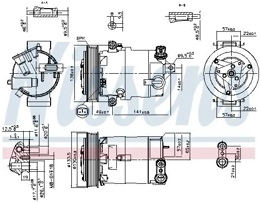 Kompressor, Klimaanlage 12 V NISSENS 890057 Bild Kompressor, Klimaanlage 12 V NISSENS 890057
