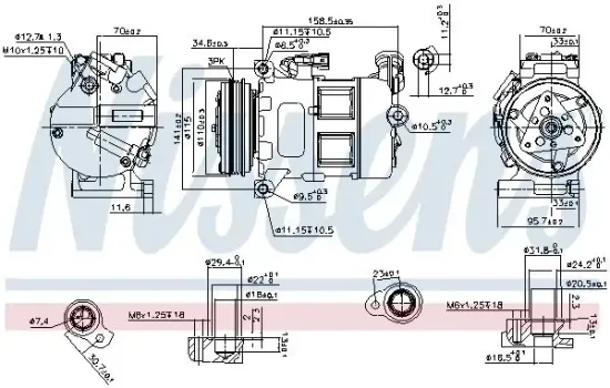 Kompressor, Klimaanlage 12 V NISSENS 890062 Bild Kompressor, Klimaanlage 12 V NISSENS 890062