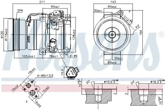 Kompressor, Klimaanlage 12 V NISSENS 890066 Bild Kompressor, Klimaanlage 12 V NISSENS 890066