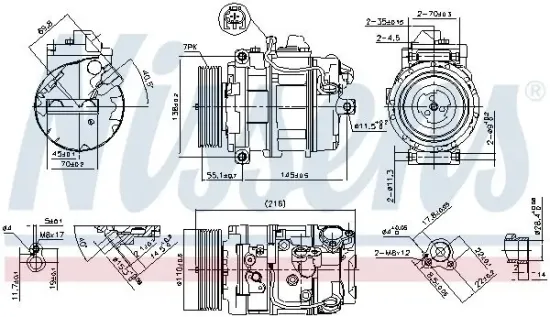 Kompressor, Klimaanlage 12 V 12 V NISSENS 890552 Bild Kompressor, Klimaanlage 12 V 12 V NISSENS 890552