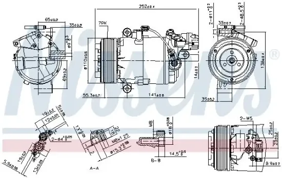 Kompressor, Klimaanlage 12 V NISSENS 890071 Bild Kompressor, Klimaanlage 12 V NISSENS 890071