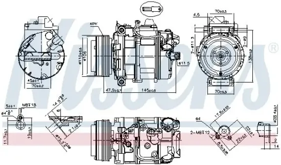 Kompressor, Klimaanlage 12 V NISSENS 890073 Bild Kompressor, Klimaanlage 12 V NISSENS 890073