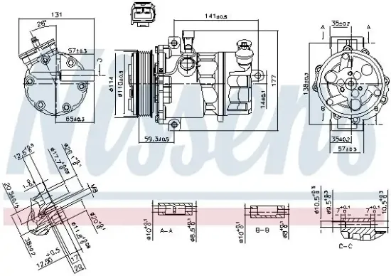 Kompressor, Klimaanlage 12 V NISSENS 890074 Bild Kompressor, Klimaanlage 12 V NISSENS 890074