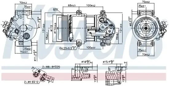 Kompressor, Klimaanlage 12 V 12 V NISSENS 89058 Bild Kompressor, Klimaanlage 12 V 12 V NISSENS 89058