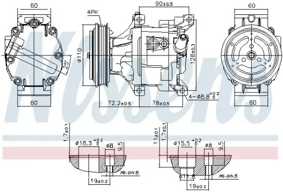 Kompressor, Klimaanlage 12 V NISSENS 890079 Bild Kompressor, Klimaanlage 12 V NISSENS 890079