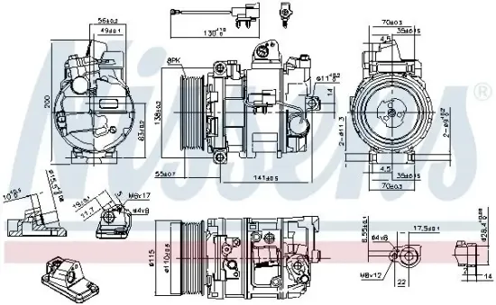 Kompressor, Klimaanlage 12 V NISSENS 890082 Bild Kompressor, Klimaanlage 12 V NISSENS 890082