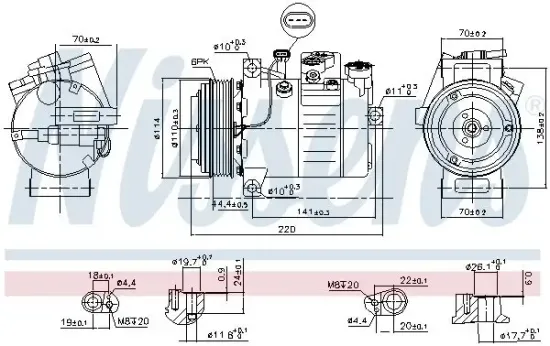 Kompressor, Klimaanlage 12 V NISSENS 890115 Bild Kompressor, Klimaanlage 12 V NISSENS 890115