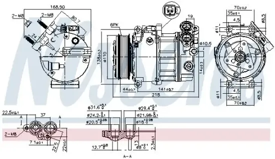 Kompressor, Klimaanlage 12 V NISSENS 890125 Bild Kompressor, Klimaanlage 12 V NISSENS 890125