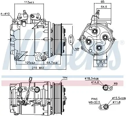 Kompressor, Klimaanlage 12 V NISSENS 890128 Bild Kompressor, Klimaanlage 12 V NISSENS 890128