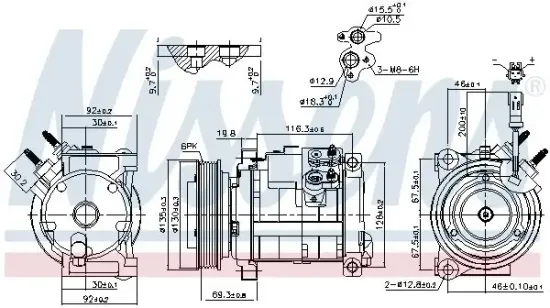 Kompressor, Klimaanlage 12 V NISSENS 890634 Bild Kompressor, Klimaanlage 12 V NISSENS 890634