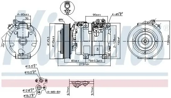 Kompressor, Klimaanlage 12 V NISSENS 890166 Bild Kompressor, Klimaanlage 12 V NISSENS 890166