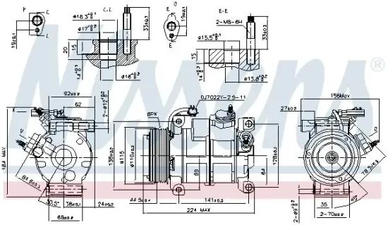 Kompressor, Klimaanlage 12 V NISSENS 890169 Bild Kompressor, Klimaanlage 12 V NISSENS 890169