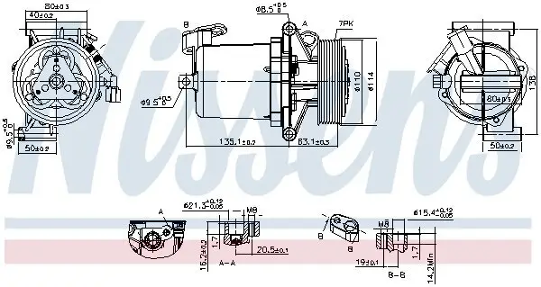 Kompressor, Klimaanlage 12 V NISSENS 890172