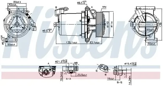 Kompressor, Klimaanlage 12 V NISSENS 890172 Bild Kompressor, Klimaanlage 12 V NISSENS 890172