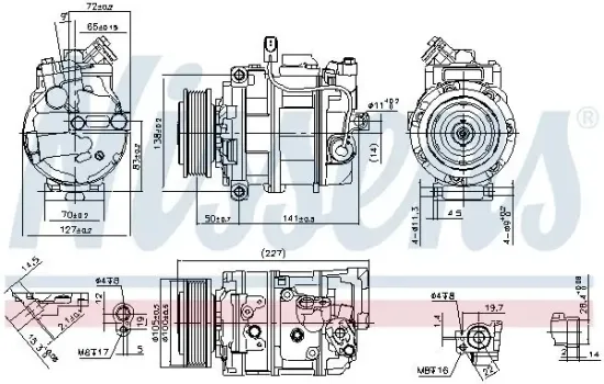 Kompressor, Klimaanlage 12 V NISSENS 890173 Bild Kompressor, Klimaanlage 12 V NISSENS 890173