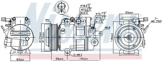 Kompressor, Klimaanlage 12 V NISSENS 890175 Bild Kompressor, Klimaanlage 12 V NISSENS 890175