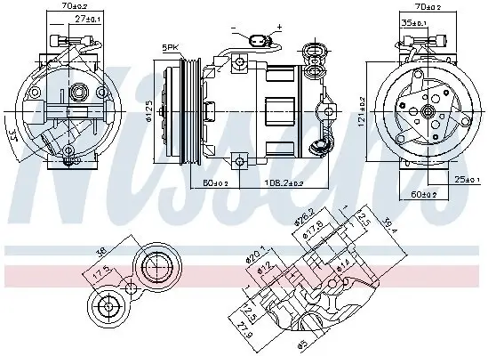 Kompressor, Klimaanlage 12 V NISSENS 890185 Bild Kompressor, Klimaanlage 12 V NISSENS 890185