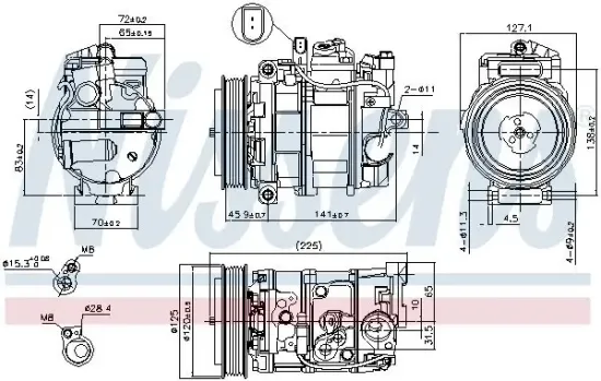 Kompressor, Klimaanlage 12 V NISSENS 890191 Bild Kompressor, Klimaanlage 12 V NISSENS 890191