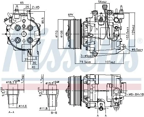 Kompressor, Klimaanlage 12 V NISSENS 890195 Bild Kompressor, Klimaanlage 12 V NISSENS 890195