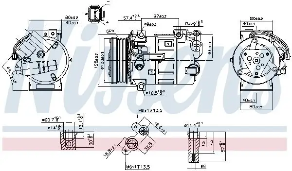 Kompressor, Klimaanlage 12 V NISSENS 890210