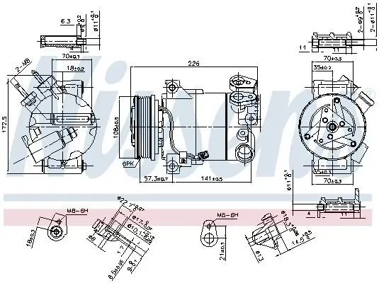 Kompressor, Klimaanlage 12 V NISSENS 890215 Bild Kompressor, Klimaanlage 12 V NISSENS 890215