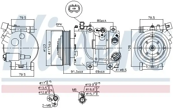 Kompressor, Klimaanlage 12 V NISSENS 890230