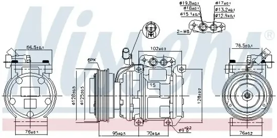 Kompressor, Klimaanlage 12 V NISSENS 890233 Bild Kompressor, Klimaanlage 12 V NISSENS 890233