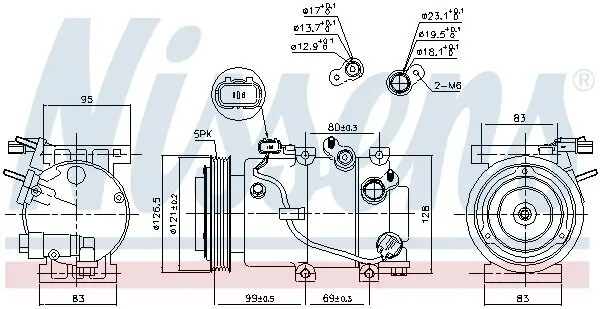 Kompressor, Klimaanlage 12 V NISSENS 890238 Bild Kompressor, Klimaanlage 12 V NISSENS 890238