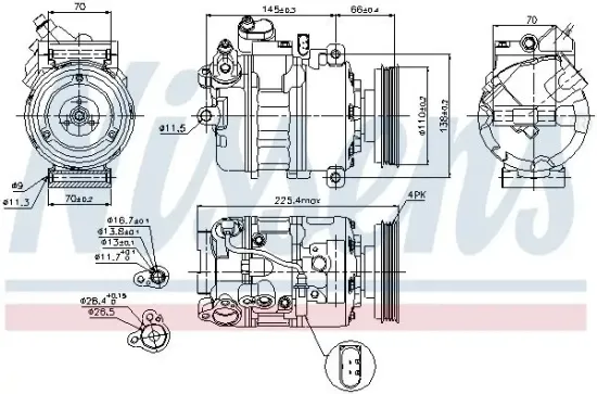 Kompressor, Klimaanlage 12 V NISSENS 89023 Bild Kompressor, Klimaanlage 12 V NISSENS 89023
