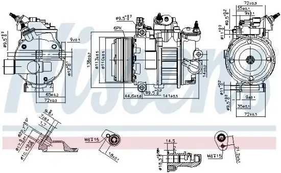 Kompressor, Klimaanlage 12 V NISSENS 890250 Bild Kompressor, Klimaanlage 12 V NISSENS 890250