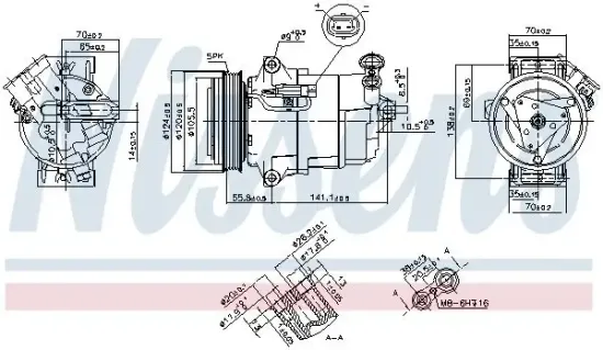Kompressor, Klimaanlage 12 V NISSENS 890262 Bild Kompressor, Klimaanlage 12 V NISSENS 890262