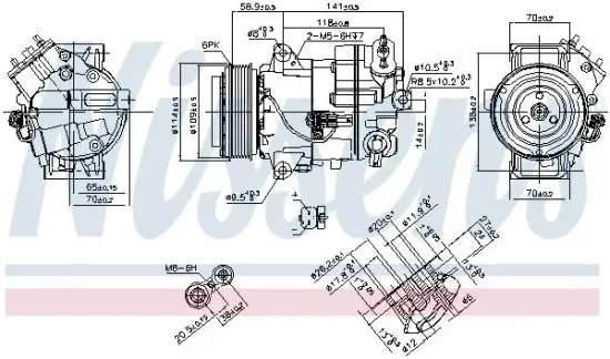 Kompressor, Klimaanlage 12 V NISSENS 890263 Bild Kompressor, Klimaanlage 12 V NISSENS 890263