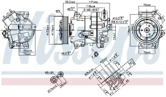 Kompressor, Klimaanlage 12 V NISSENS 890264 Bild Kompressor, Klimaanlage 12 V NISSENS 890264