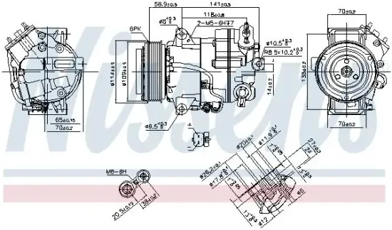 Kompressor, Klimaanlage 12 V NISSENS 890267 Bild Kompressor, Klimaanlage 12 V NISSENS 890267