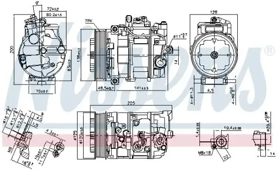 Kompressor, Klimaanlage 12 V NISSENS 890294 Bild Kompressor, Klimaanlage 12 V NISSENS 890294