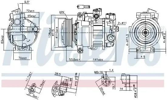 Kompressor, Klimaanlage 12 V NISSENS 890302 Bild Kompressor, Klimaanlage 12 V NISSENS 890302