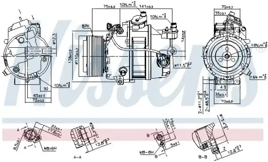 Kompressor, Klimaanlage 12 V NISSENS 890303 Bild Kompressor, Klimaanlage 12 V NISSENS 890303