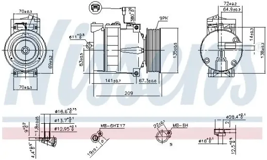 Kompressor, Klimaanlage 12 V NISSENS 89030 Bild Kompressor, Klimaanlage 12 V NISSENS 89030